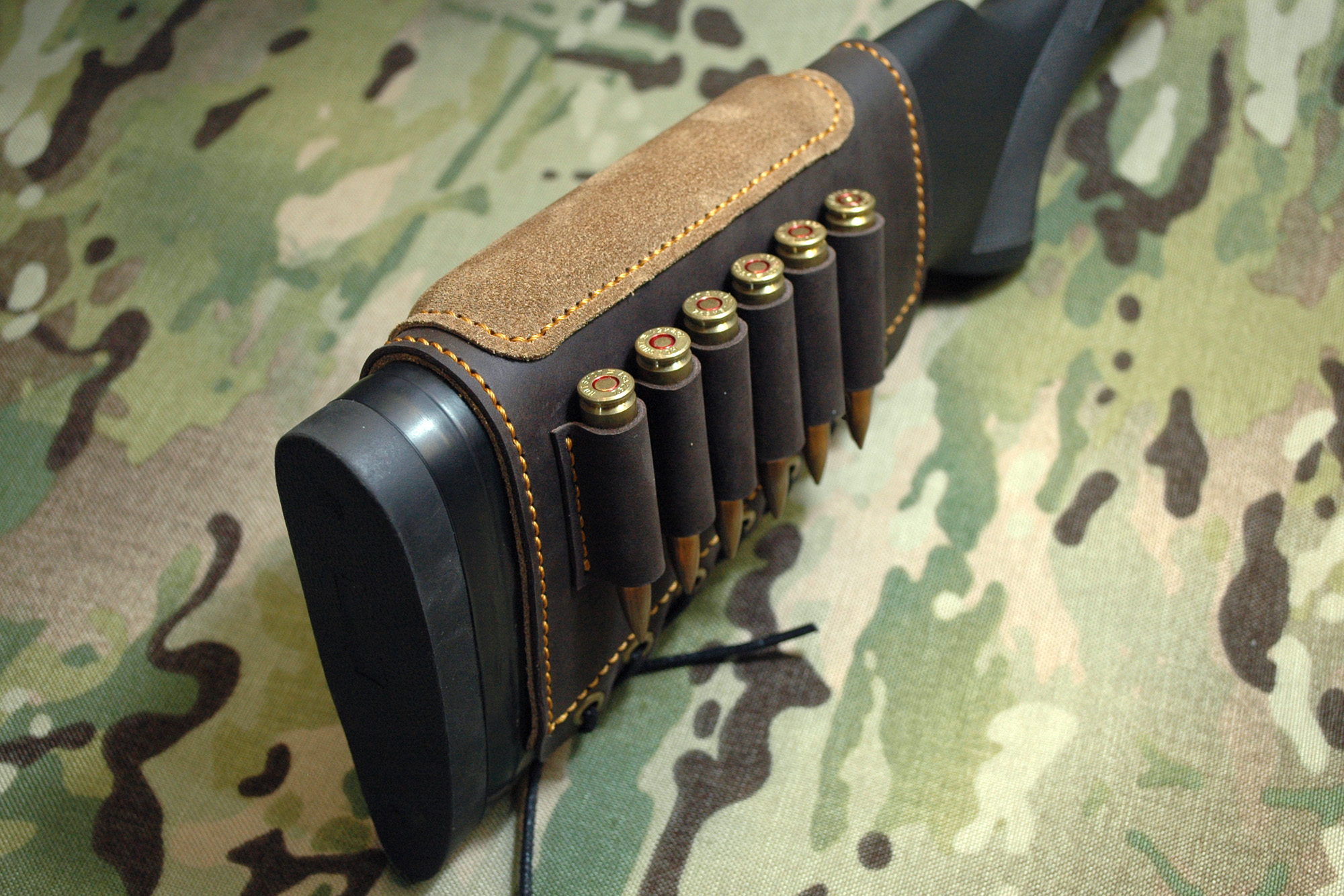 Details about   Real Leather Buttstock Rifle Ammo Cartridge Holder Cheek Rest Hunting Left Right 