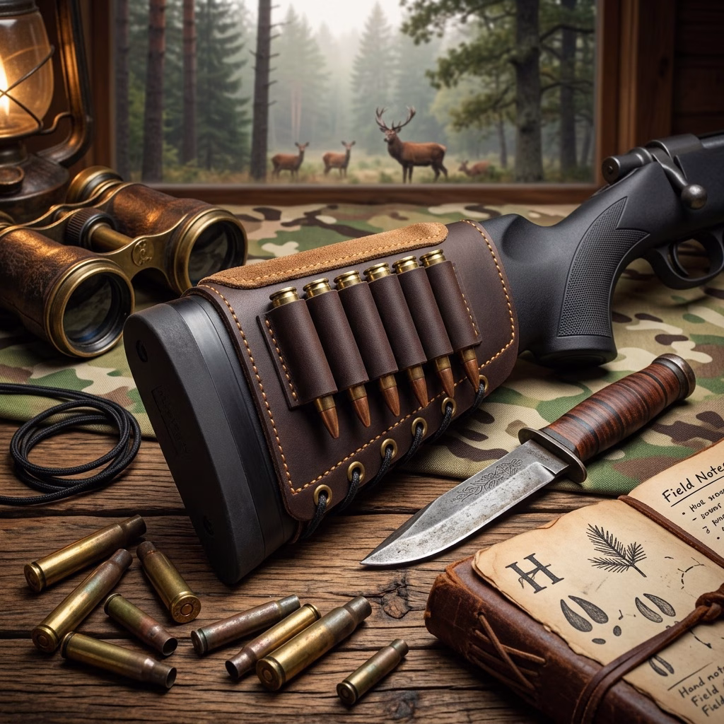 Buttstock cartridge holder with suede cheek pad - Image 2
