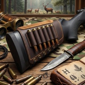 Buttstock cartridge holder with suede cheek pad