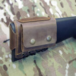 Butt stock cartridge holder with ammo cover and suede cheek pad